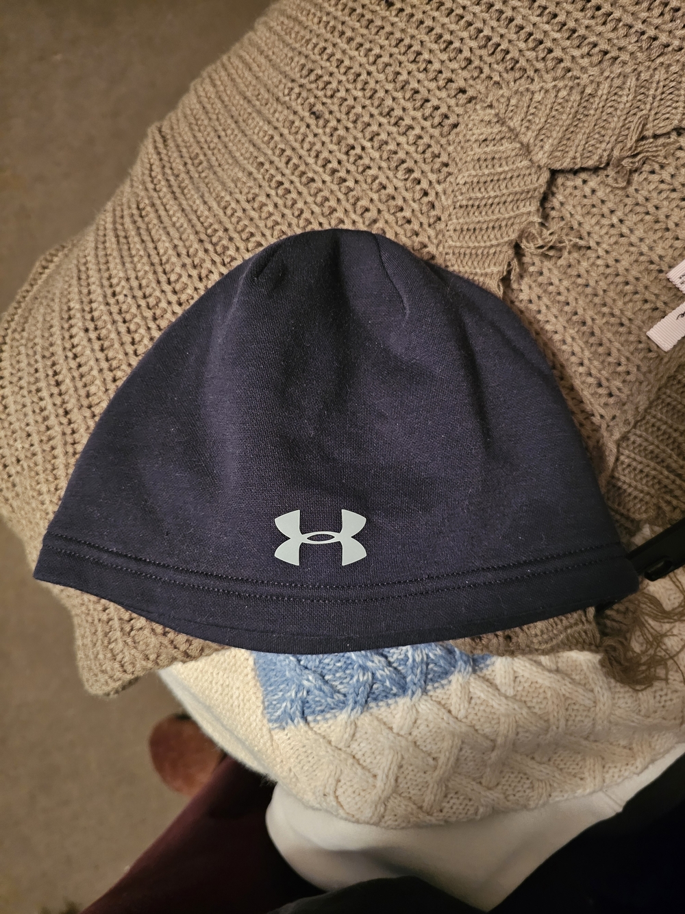 Under Armour Black Beanie with Reflective Logo